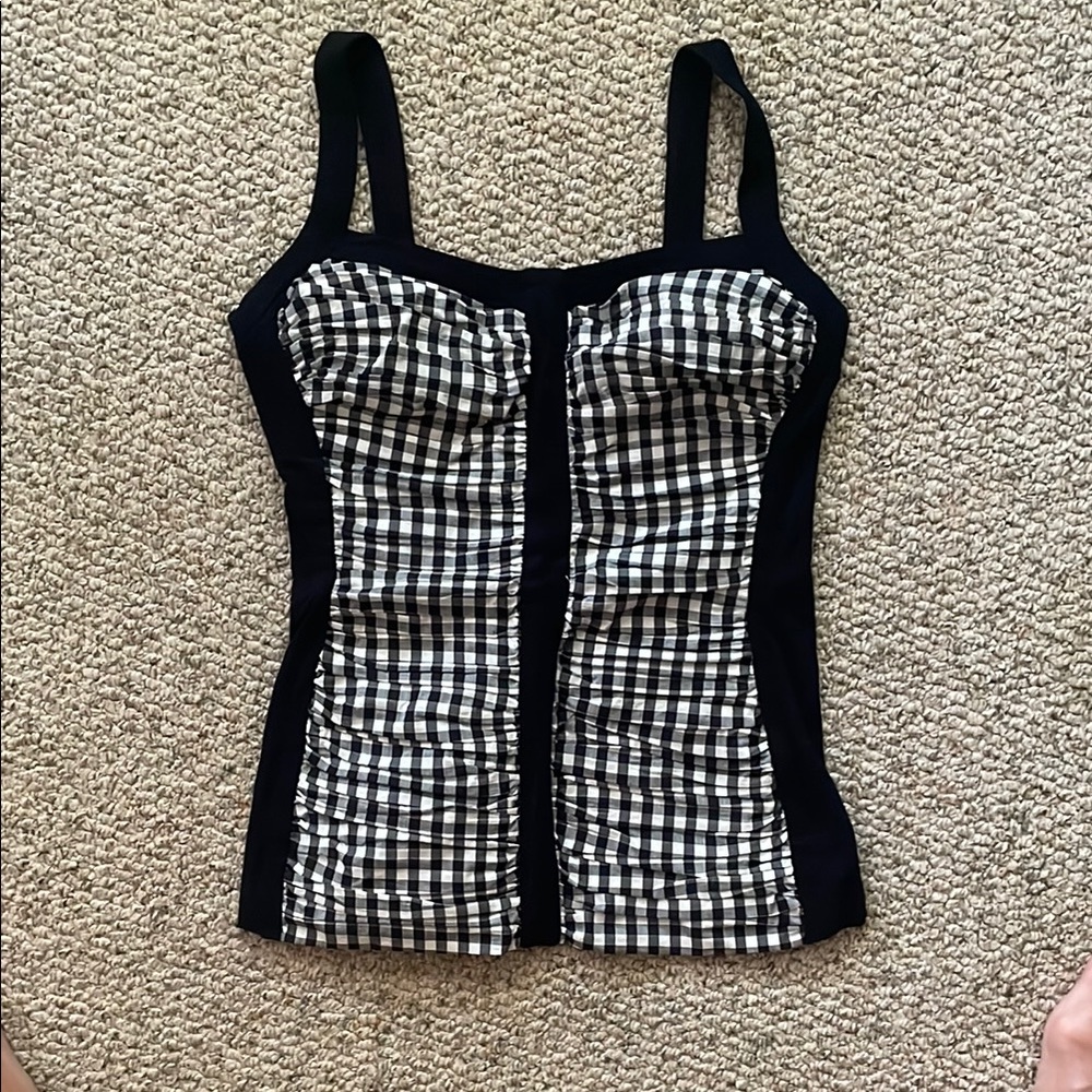 Bailey 44 Black and White Checkered Women's Top Small